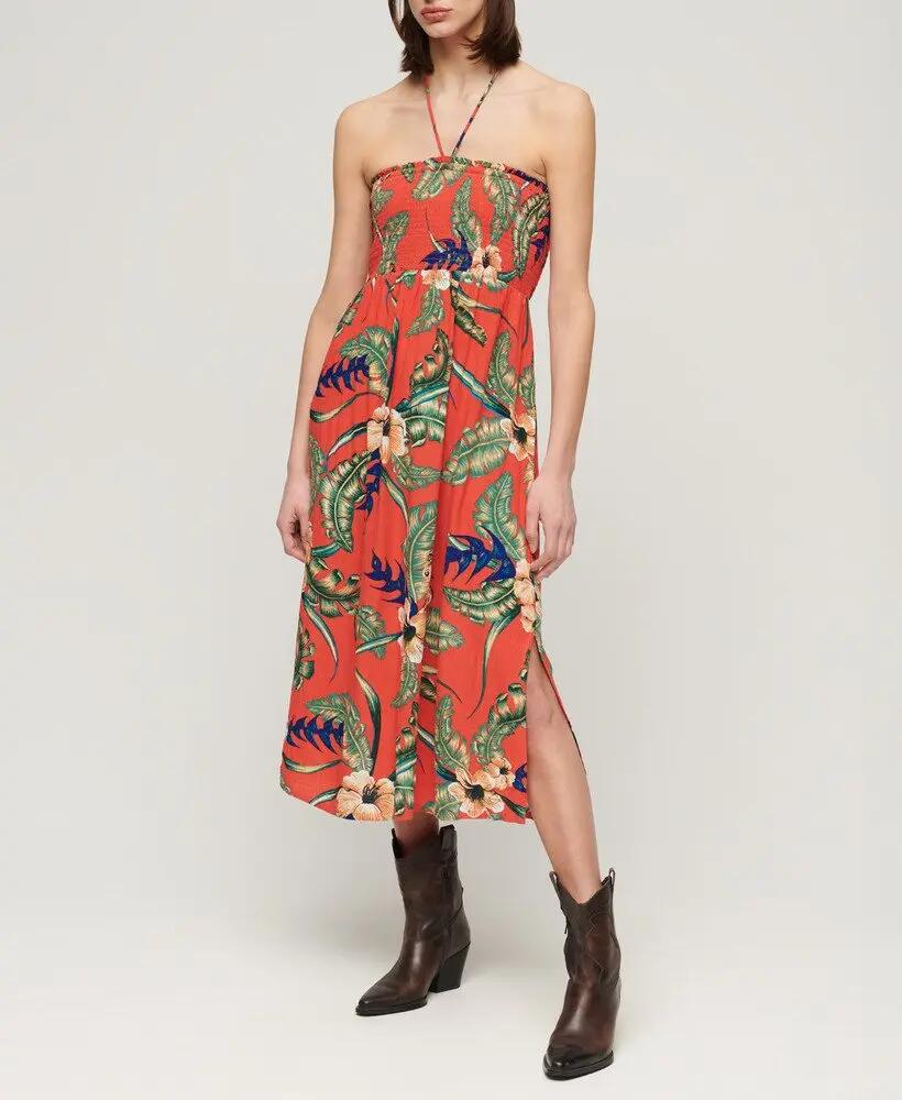 superdry Smocked Midi Beach Dress – vestido midi de praia em LENZING™ ECOVERO™ 7/7