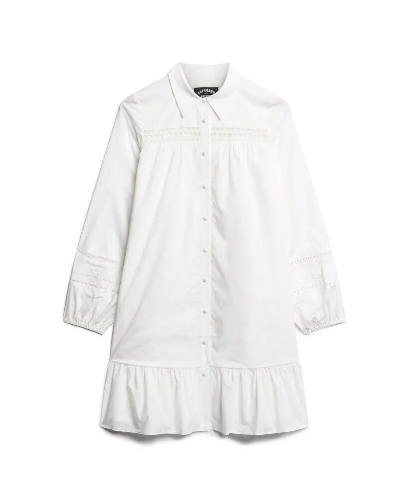superdry Vestido-chemise Lace Mix em algodão Chalk White 7/7