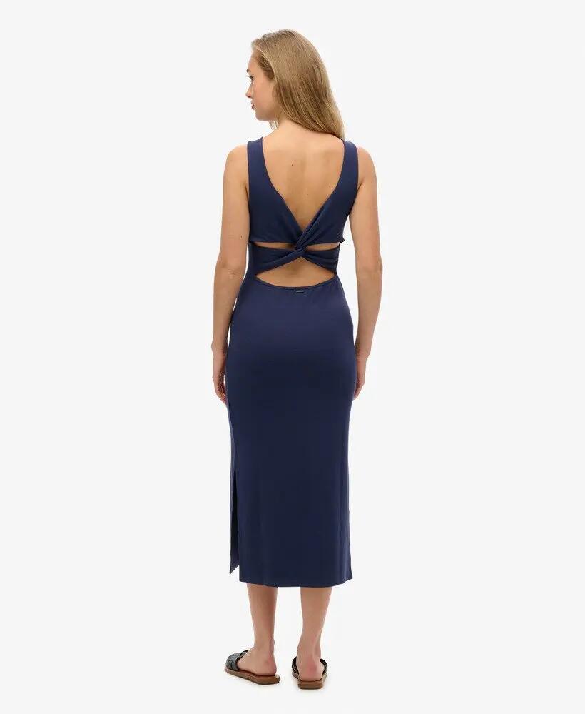 superdry Vestido midi Jersey Twist Back em modal e poliéster 3/5