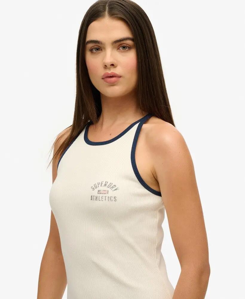 superdry Vestido tank canelado Athletic Essentials em algodão orgânico – Slim 3/5