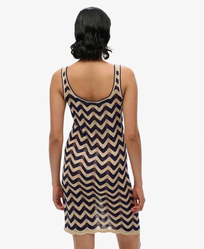 superdry Mini sukienka Zigzag Knit z bawełną i akrylem 5/5