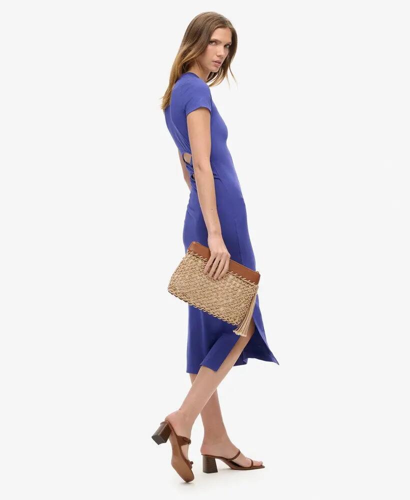 superdry Midi T-Shirt Dress en viscosa elástica – corte slim, espalda abierta 4/6