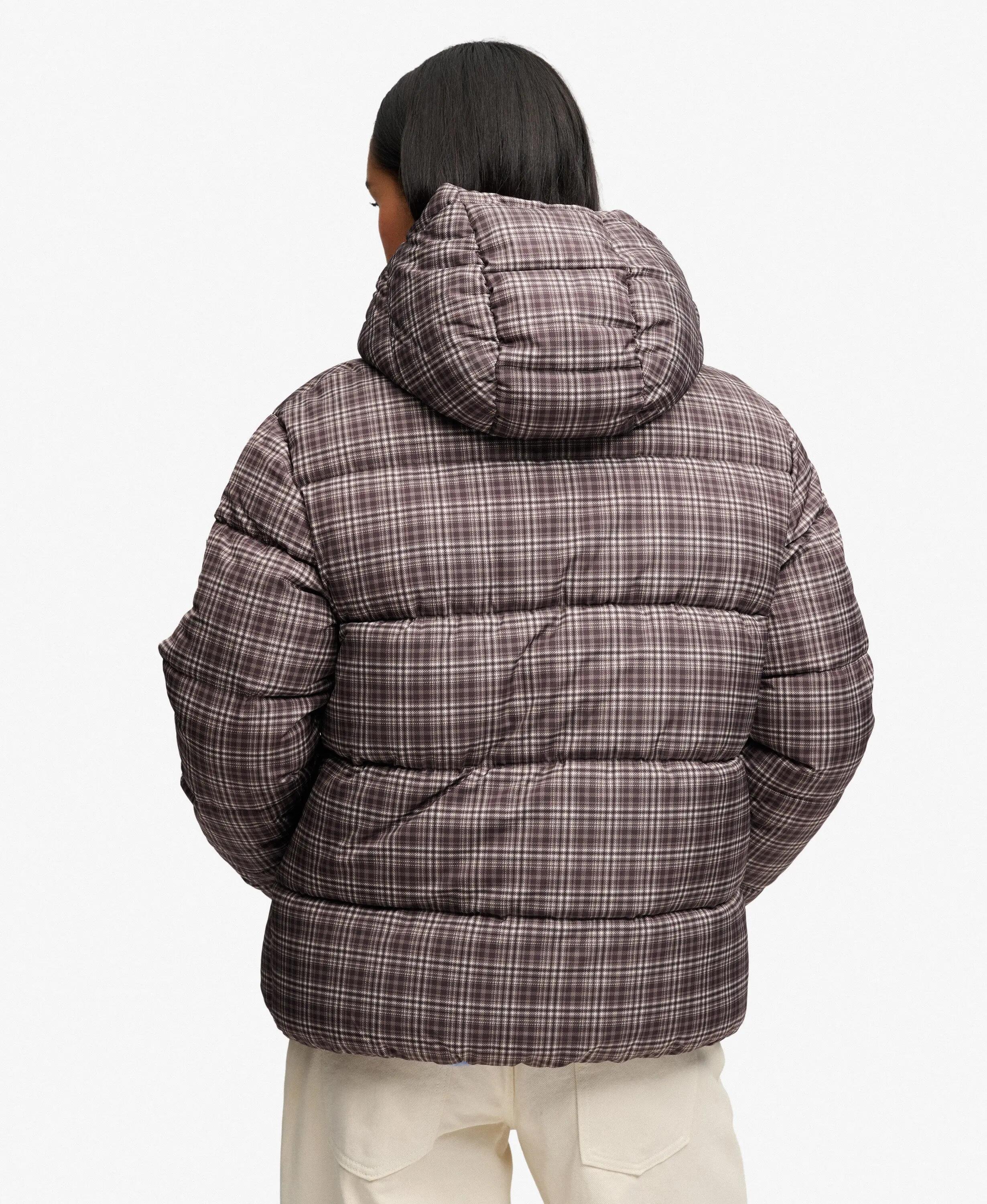 superdry Giacca Puffer Premium a Quadri – 100% Poliestere Riciclato – Chestnut 6/7