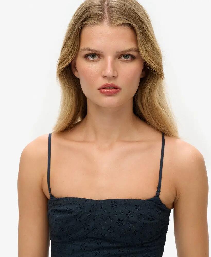 superdry Vestido Broderie Cami Mini Dress 100% algodão 3/5