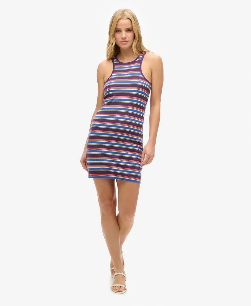 superdry Vintage Stripe Racer Kleid — 100% Bio-Baumwolle, Slim Fit 2/4