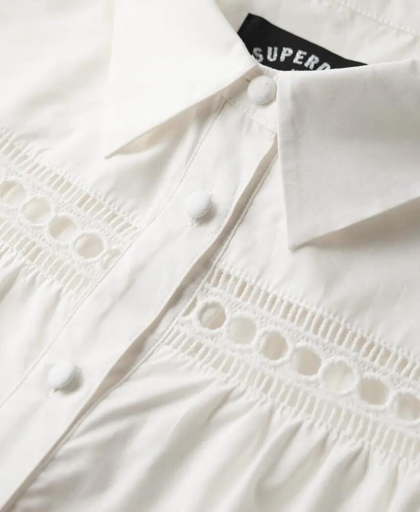 superdry Vestido-chemise Lace Mix em algodão Chalk White 5/7