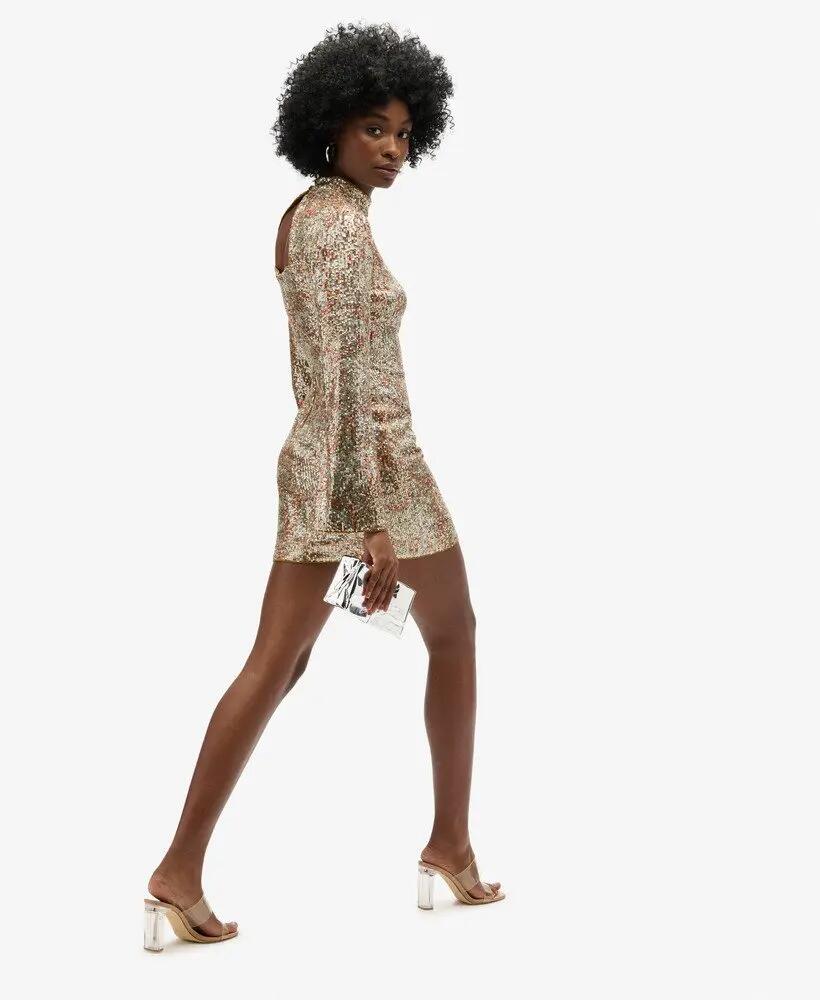 superdry Vestido mini com lantejoulas Paisley, manga comprida 4/7