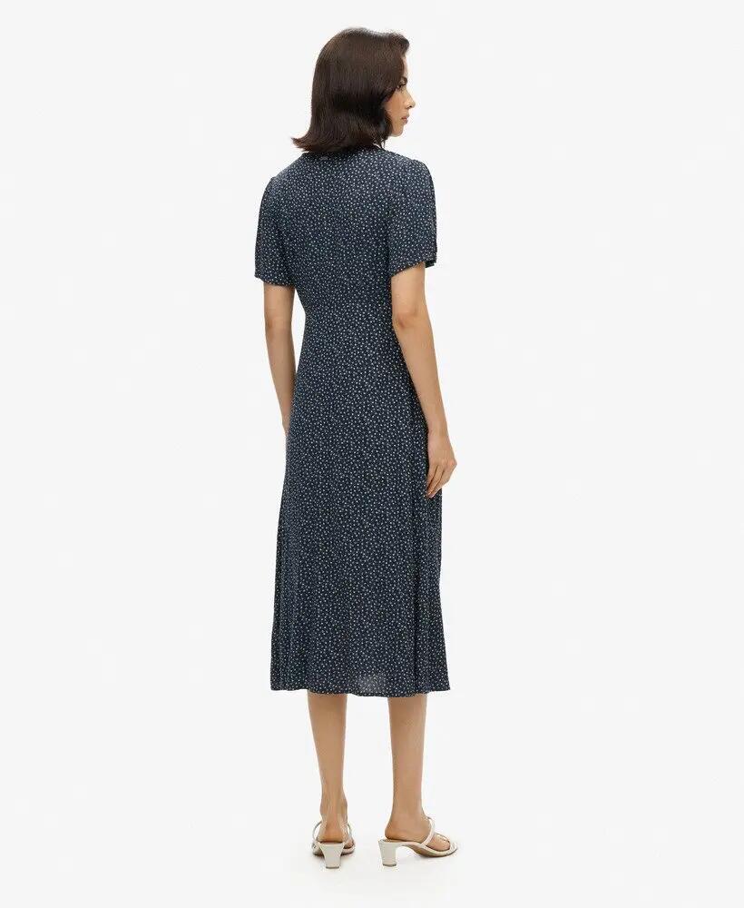 superdry Vestido midi com botões e padrão em viscose 4/7