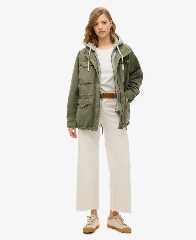 superdry Casaco Jersey Hooded Military Jkt Mulher Chive Green 2/7