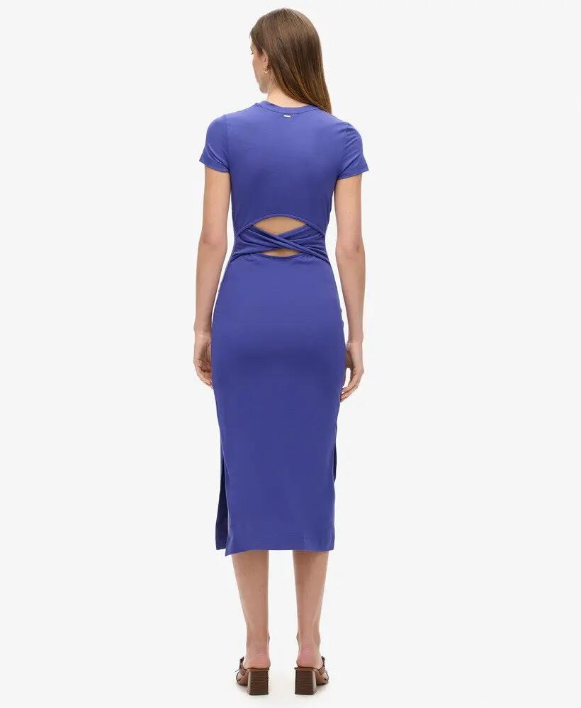 superdry Midi T-Shirt Dress en viscosa elástica – corte slim, espalda abierta 3/6