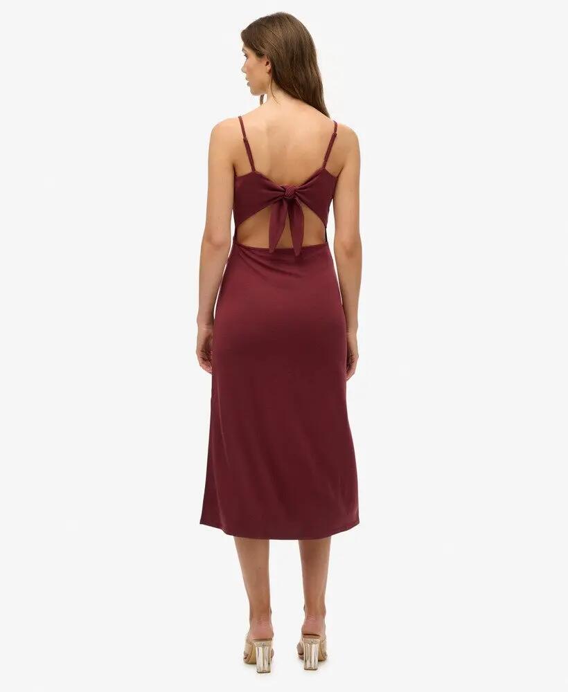 superdry Vestido Studios Jersey costas abertas Port Brown 3/5