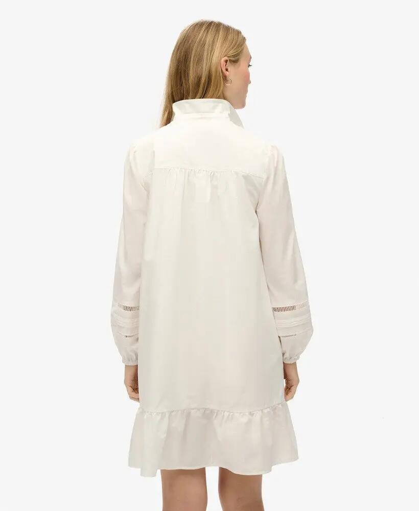superdry Vestido-chemise Lace Mix em algodão Chalk White 4/7