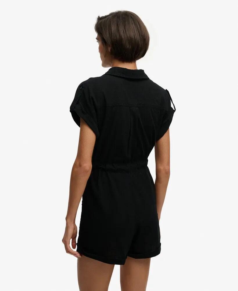 superdry Tuta corta Utility con cintura in cotone biologico – Nero – Black 6/7