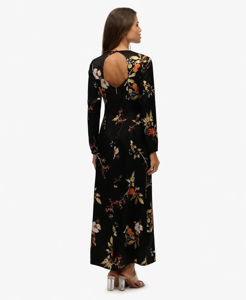 superdry Maxi-jurk jacquard lange mouw – slim fit 5/7