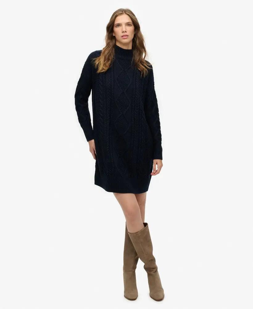 superdry Vestido de malha com tranças oversize 5/6