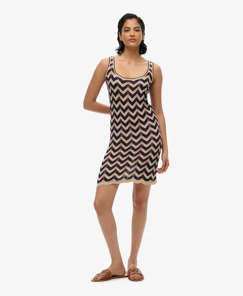 superdry Mini sukienka Zigzag Knit z bawełną i akrylem 2/5