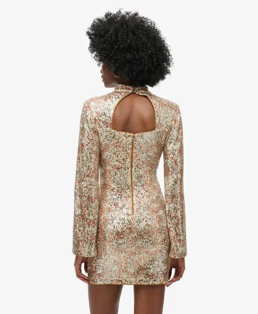 superdry Vestido mini com lantejoulas Paisley, manga comprida 2/7
