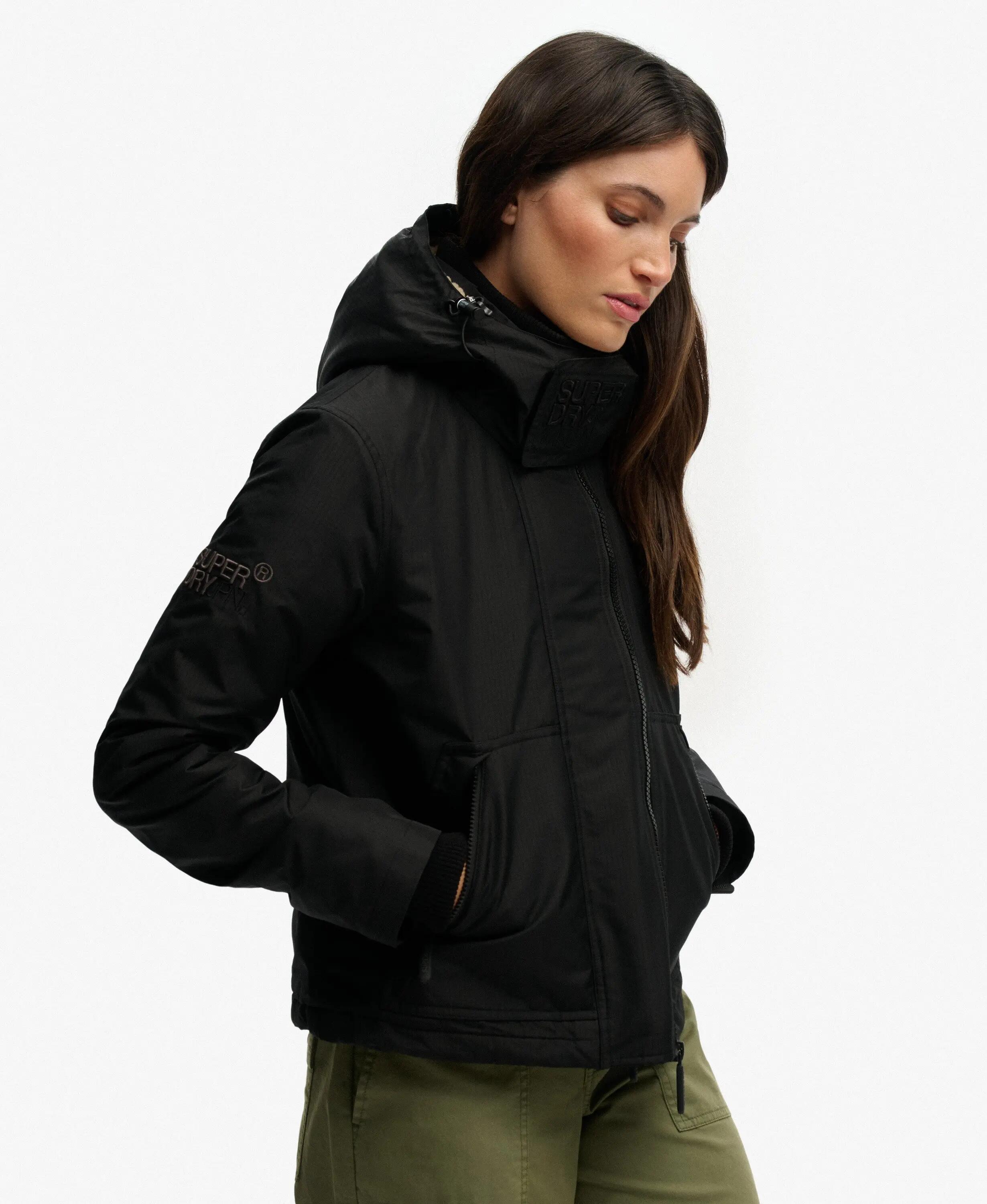 superdry Kurtka Hooded Arctic Windcheater Czarna – polarowa podszewka 2/6