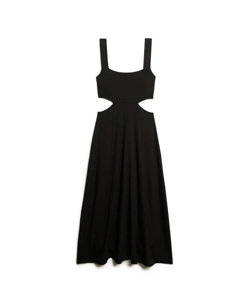 superdry Vestido midi em jersey com corte – Preto 6/7
