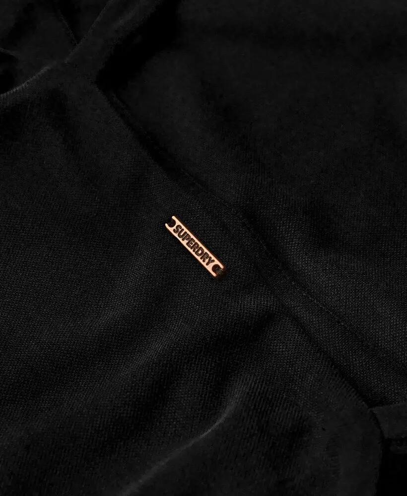 superdry Vestido midi em jersey com corte – Preto 5/7
