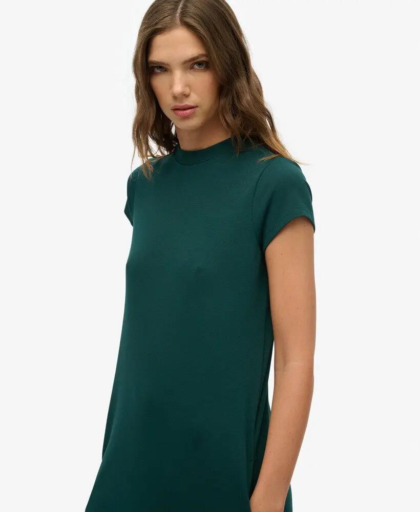 superdry Ss A Line Mini Dress abito mini a trapezio FOREST GREEN 3/7