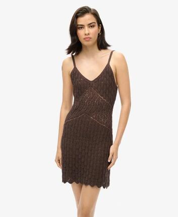 superdry Crochet Cami Mini Dress sukienka mini z szydełkowym wykończeniem HOT