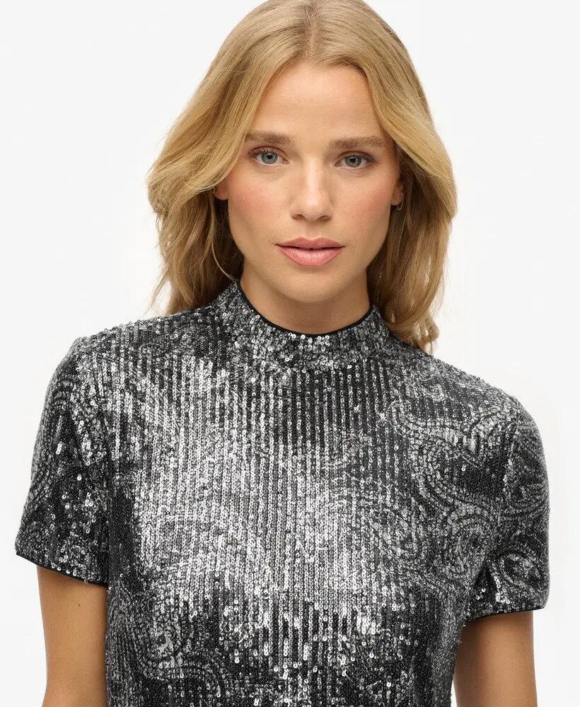 superdry Sequin T‑shirt Minijurk Paisley Print 4/6
