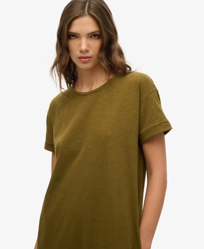 superdry Midi T-shirt Dress em algodão – KHAKI 3/7