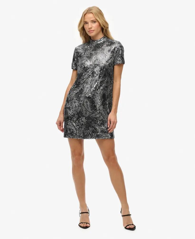 superdry Sequin T‑shirt Minijurk Paisley Print 3/6