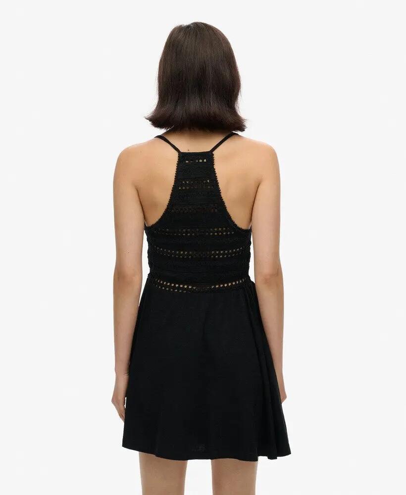 superdry Mini sukienka z dzianiny i koronki czarna 5/7