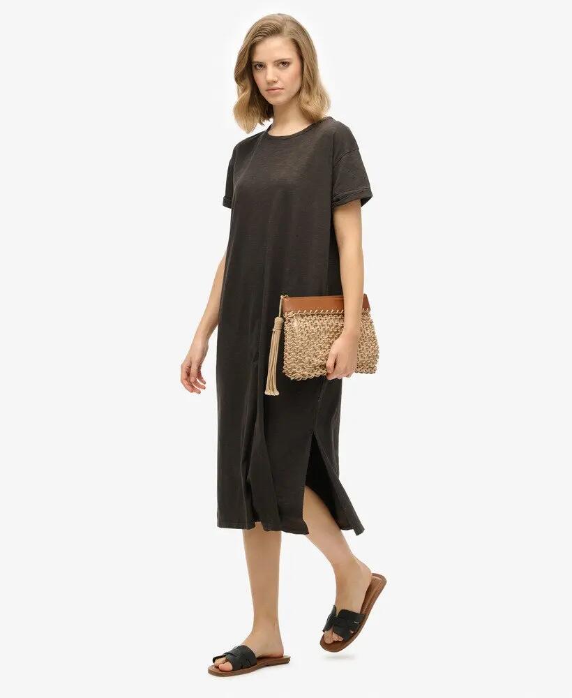 superdry Midi T-shirt Dress em algodão – Preto 5/6