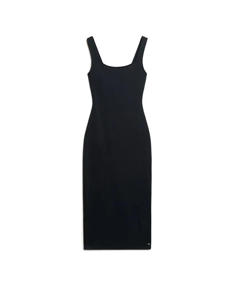 superdry Vestido Midi Jersey com Decote Quadrado – Preto 6/6