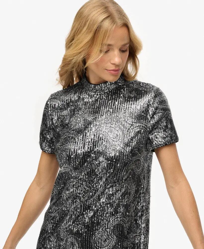 superdry Sequin T‑shirt Minijurk Paisley Print 2/6