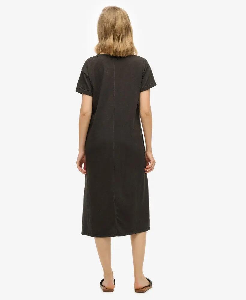 superdry Midi T-shirt Dress em algodão – Preto 4/6