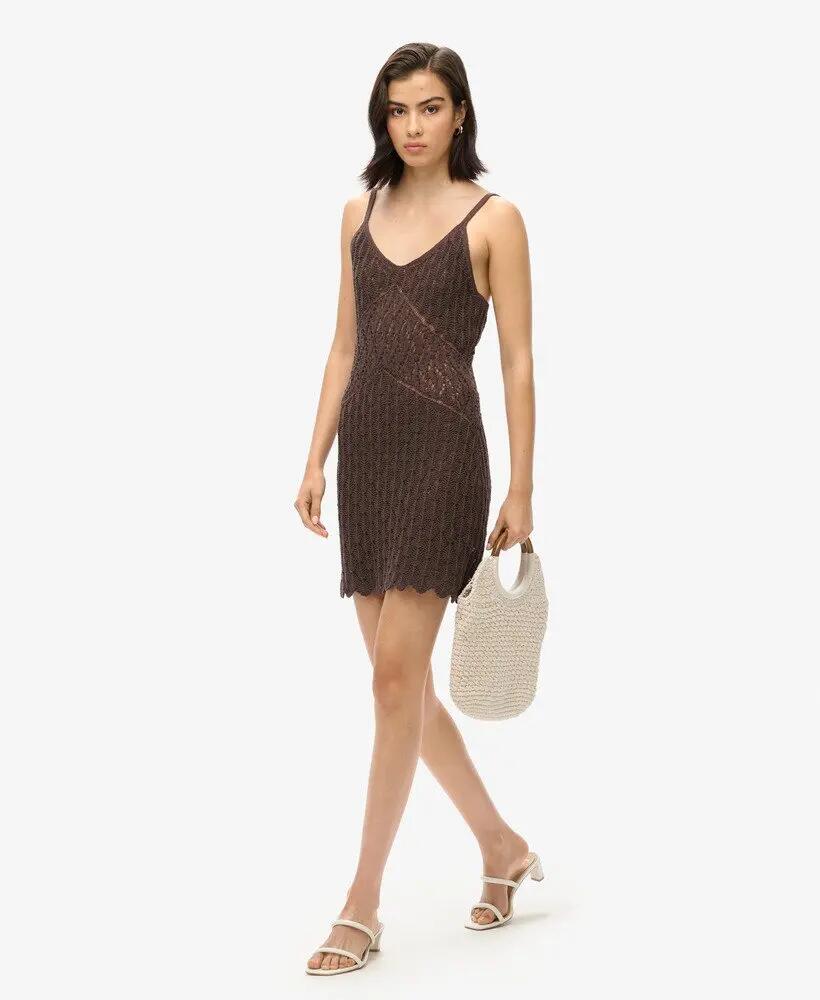 superdry Vestito corto Crochet Cami in cotone e poliestere 4/7