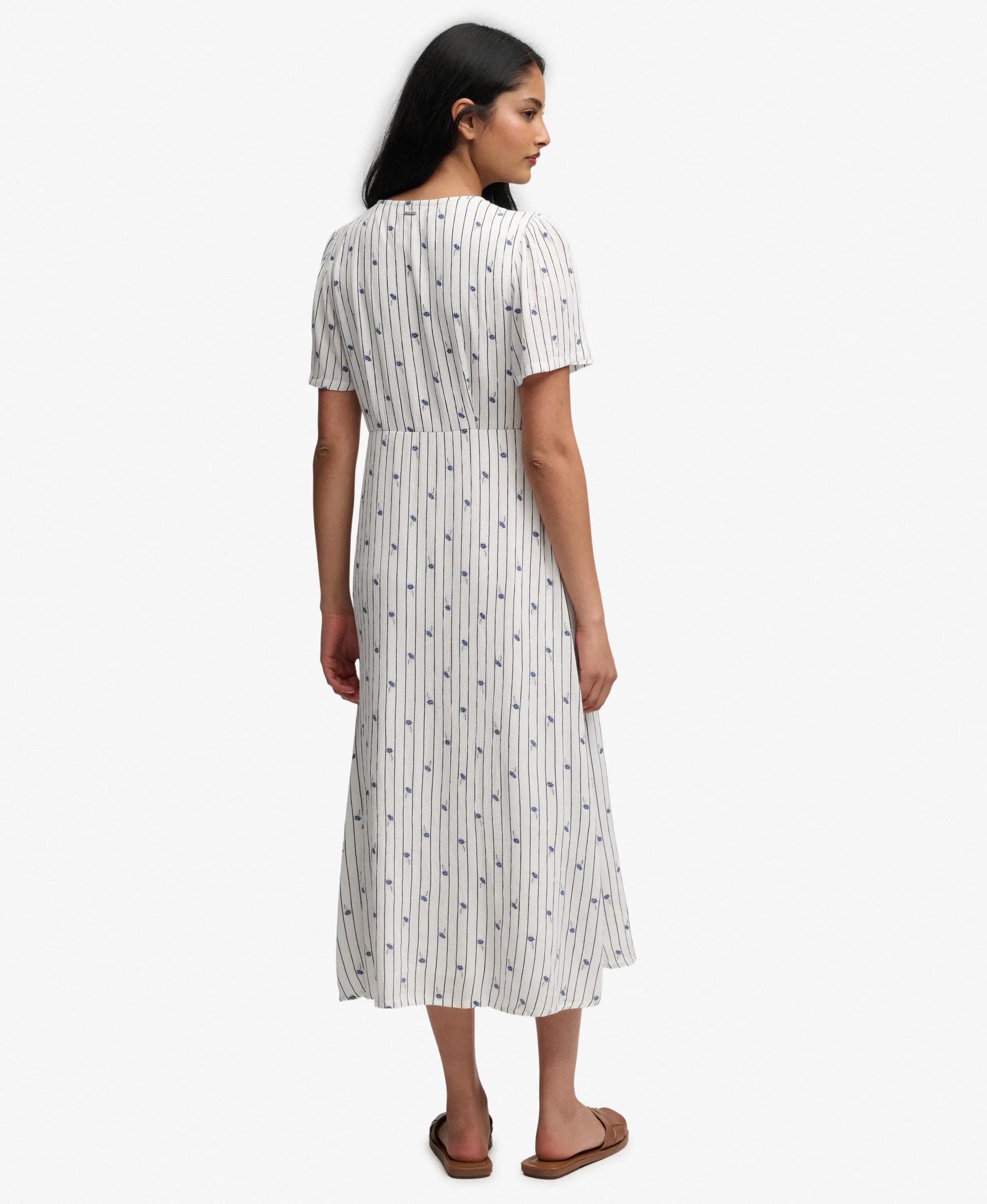 superdry Vestido midi tea estampado com botões em viscose 5/7