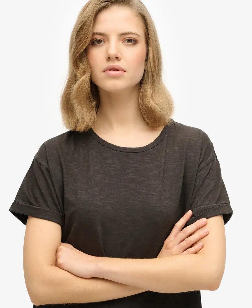 superdry Midi T-shirt Dress em algodão – Preto 3/6