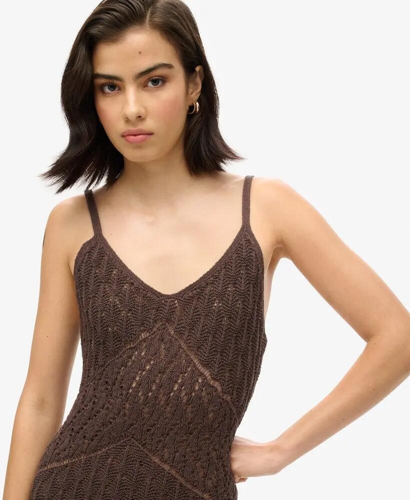 superdry Vestito corto Crochet Cami in cotone e poliestere 3/7