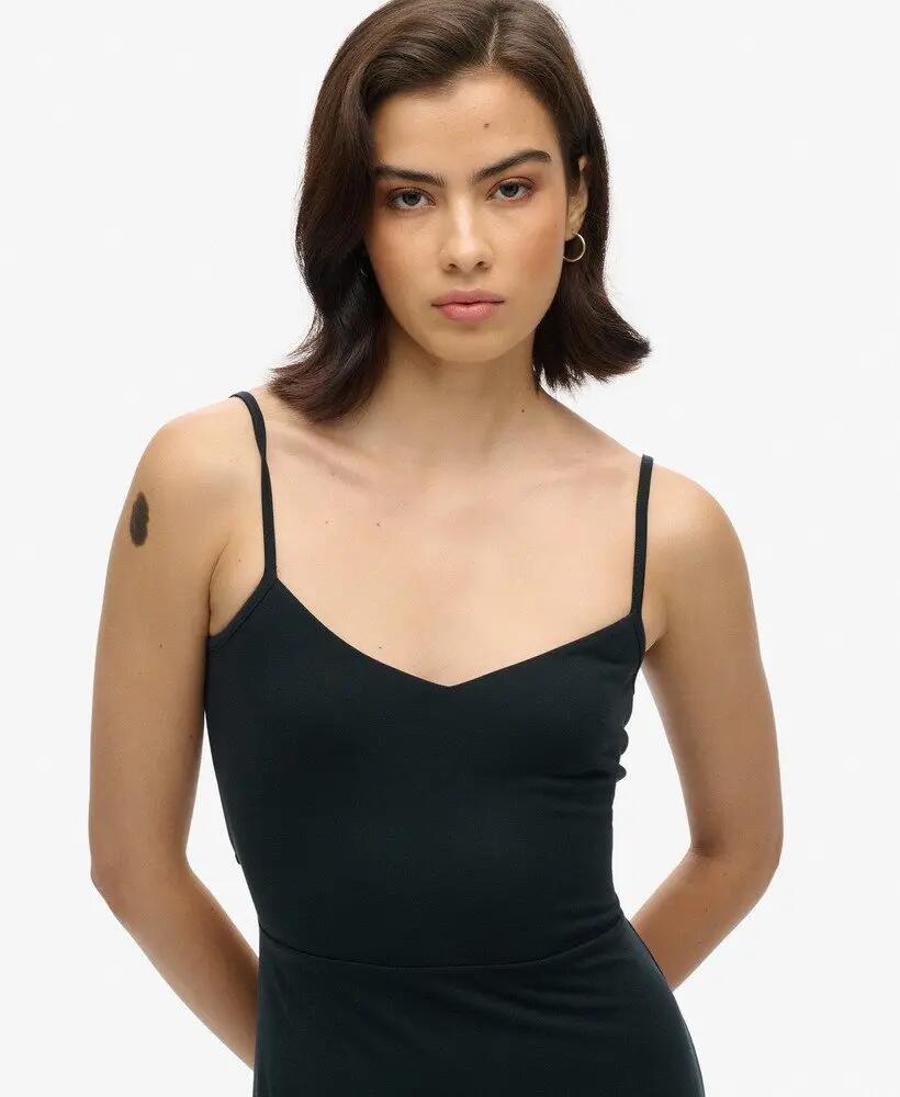 superdry Vestido Jersey Open Back preto com costas abertas 3/7