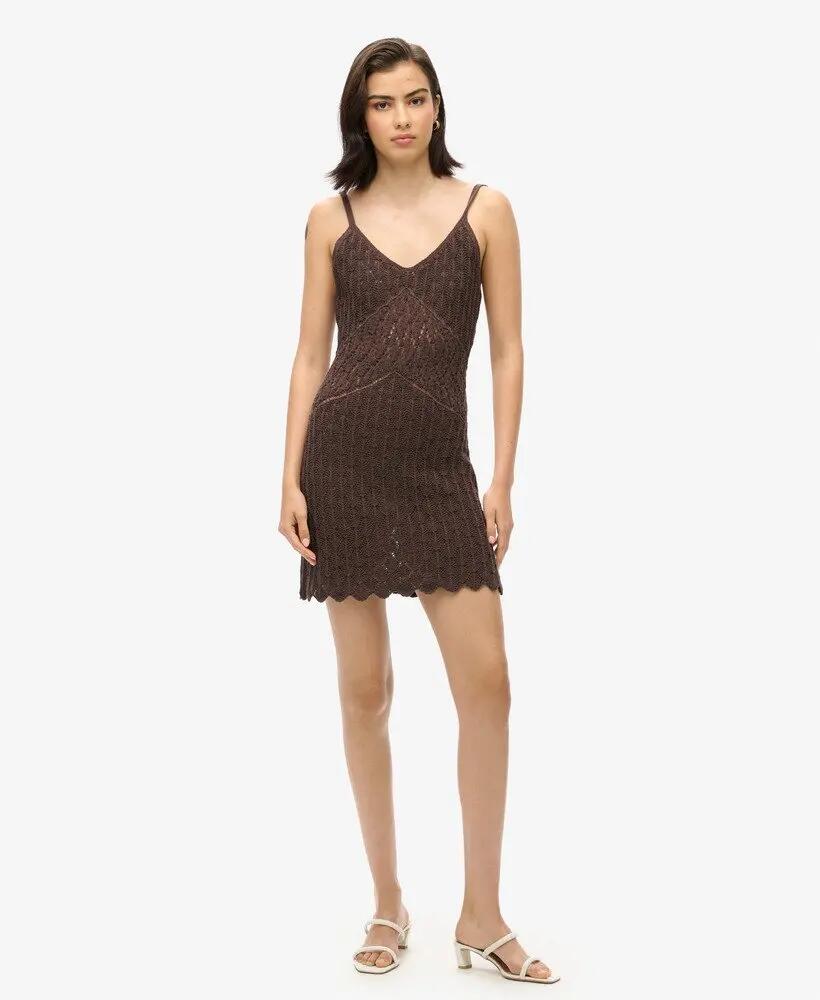 superdry Vestito corto Crochet Cami in cotone e poliestere 2/7