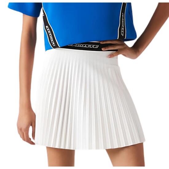 Jupe Courte Plissée Active Femme Lacoste Blanche