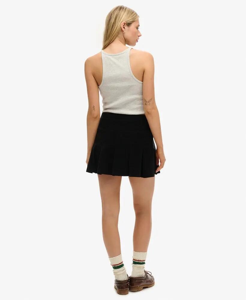 superdry Minissaia Plissada Vintage em Cotelê – BISON BLACK 3/5