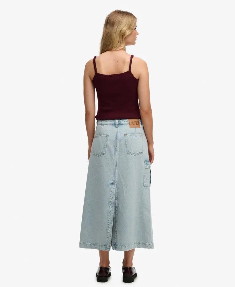 superdry Denim Cargo Maxi Rok – 100% Biologisch Katoen 6/7