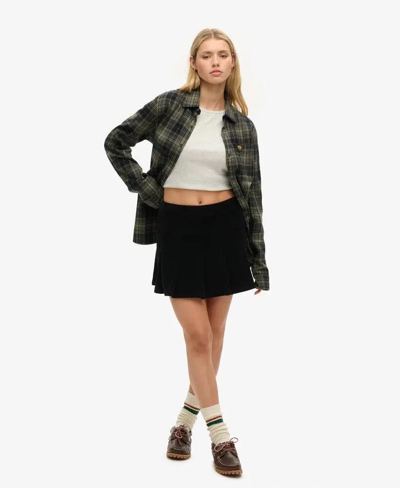 superdry Minissaia Plissada Vintage em Cotelê – BISON BLACK 2/5