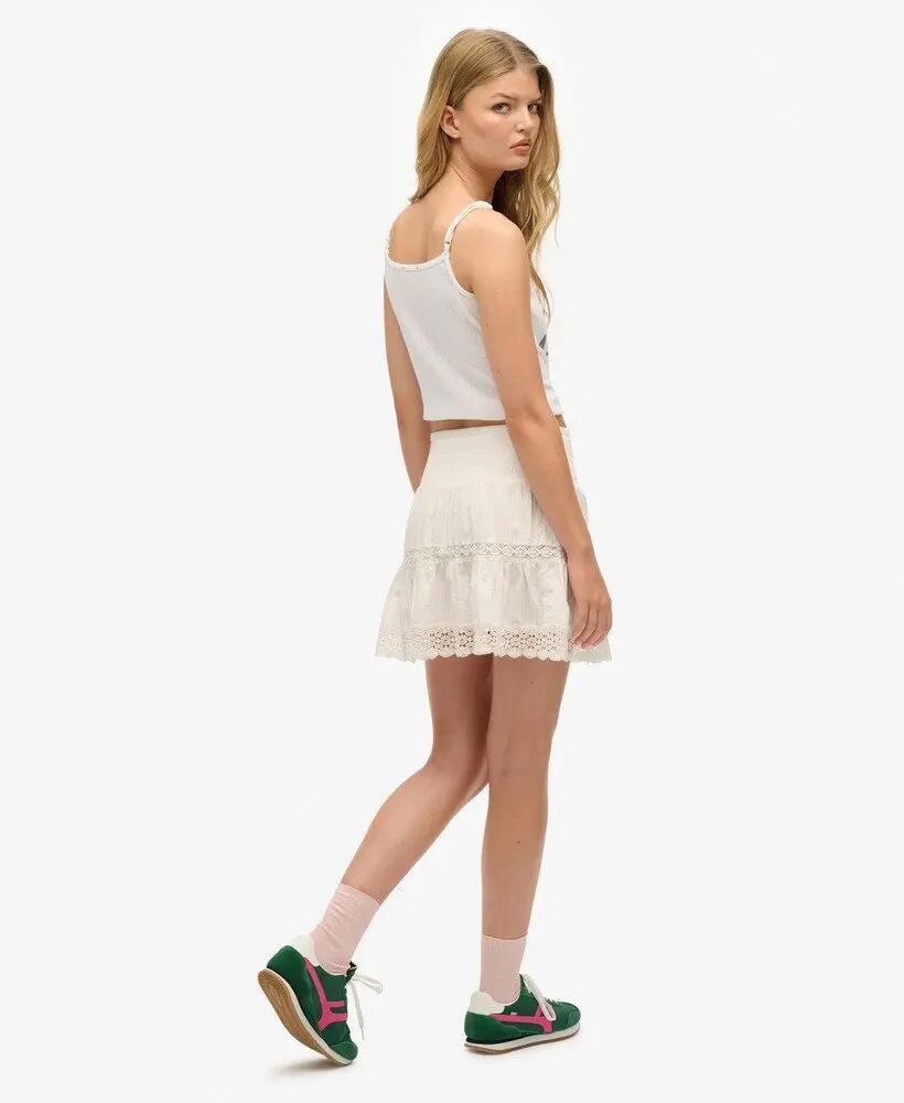 superdry Gonna Mini Ibiza in Pizzo – 100% Cotone, stile vintage 5/7