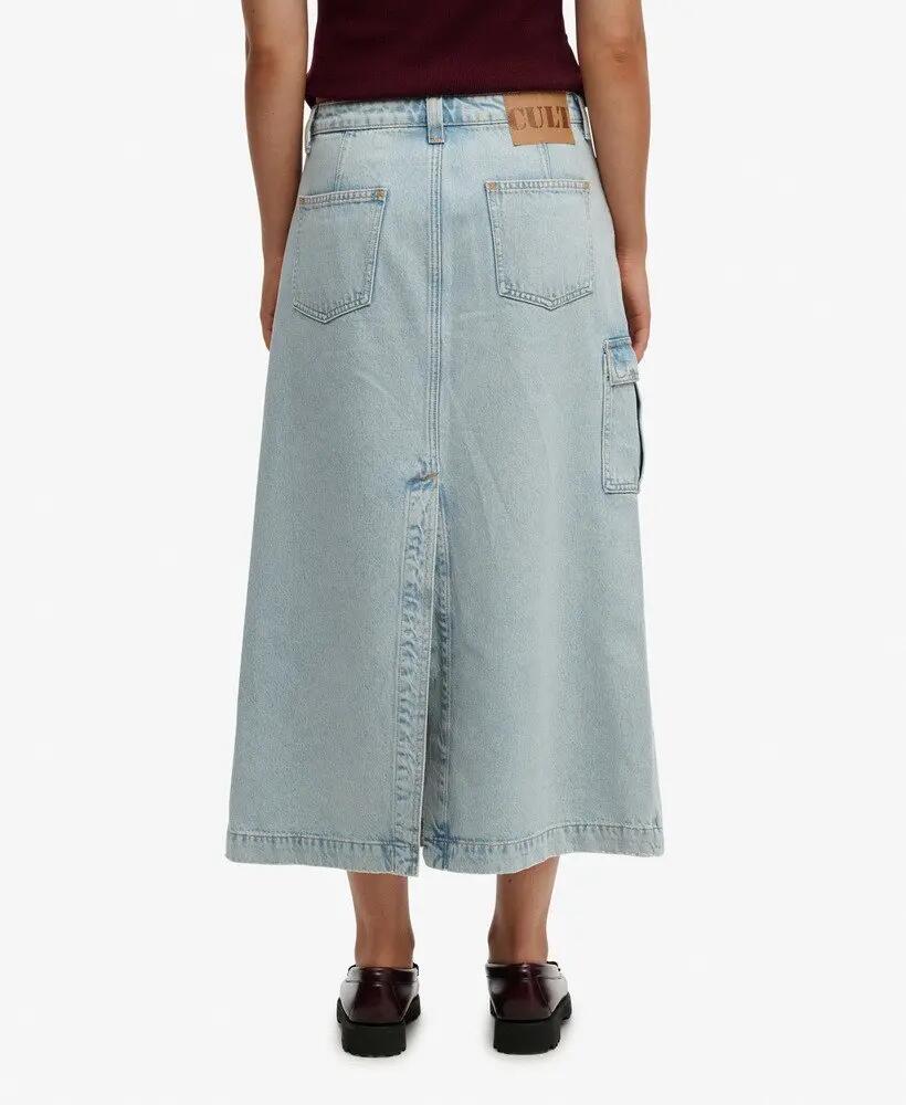 superdry Denim Cargo Maxi Rok – 100% Biologisch Katoen 5/7