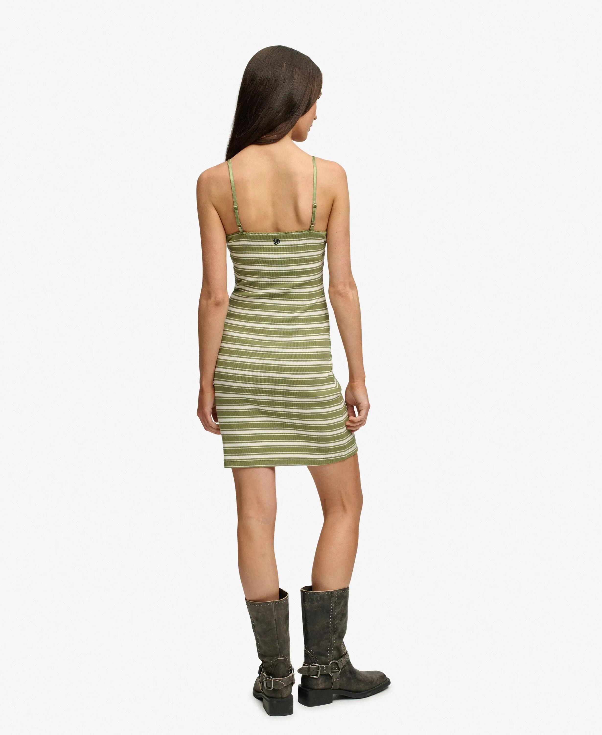 superdry Vestido mini em jersey canelado às riscas 6/7