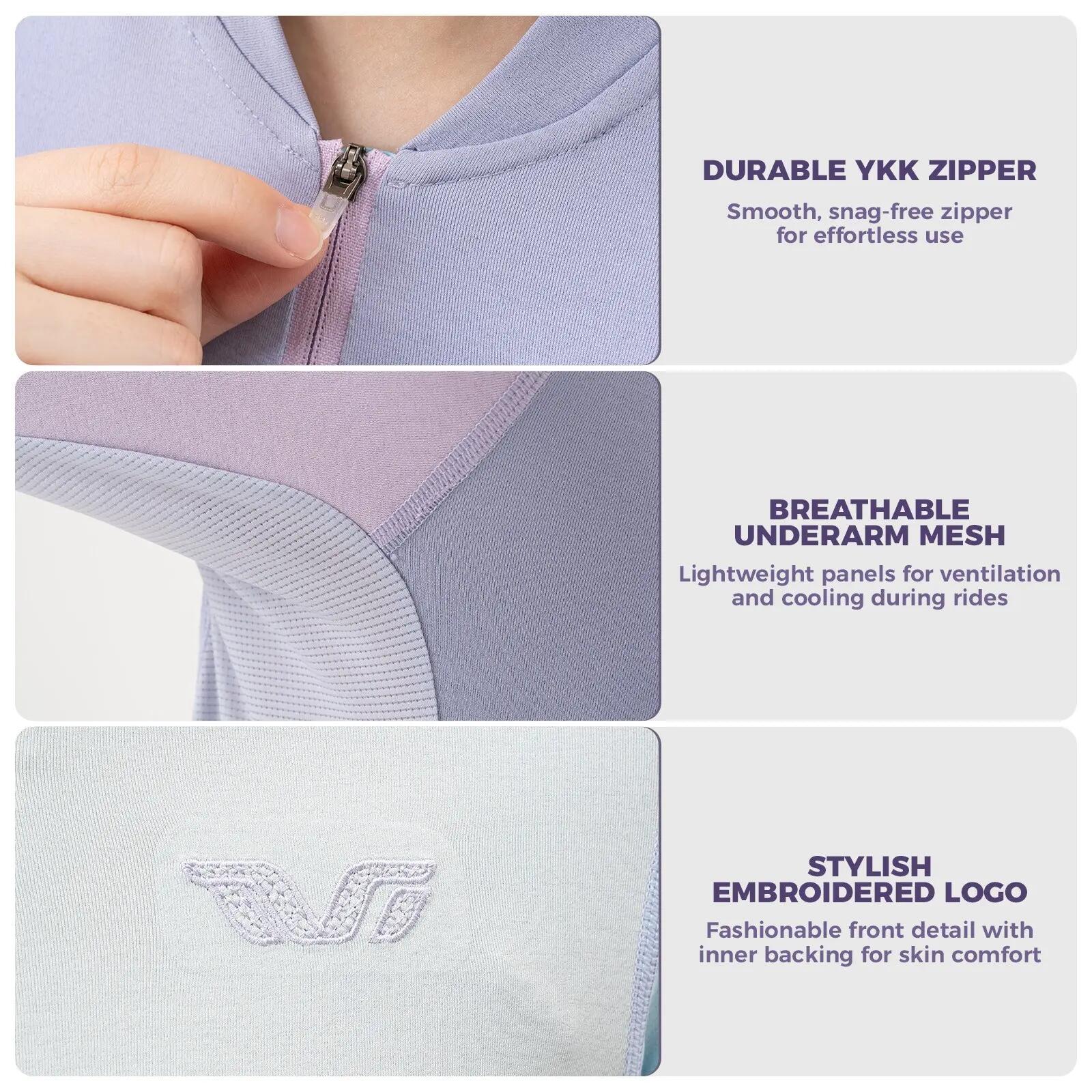 TVI Damen Langarm-Radtrikot atmungsaktiv mit 3 Taschen 6/7