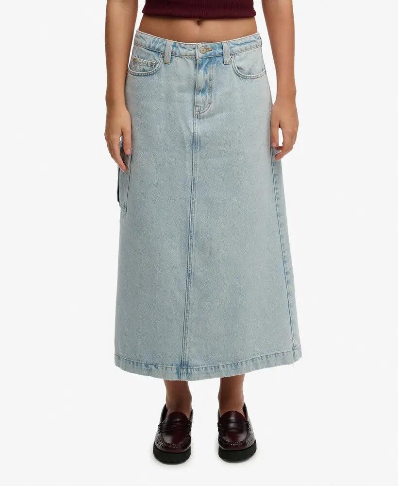 superdry Denim Cargo Maxi Rok – 100% Biologisch Katoen 4/7
