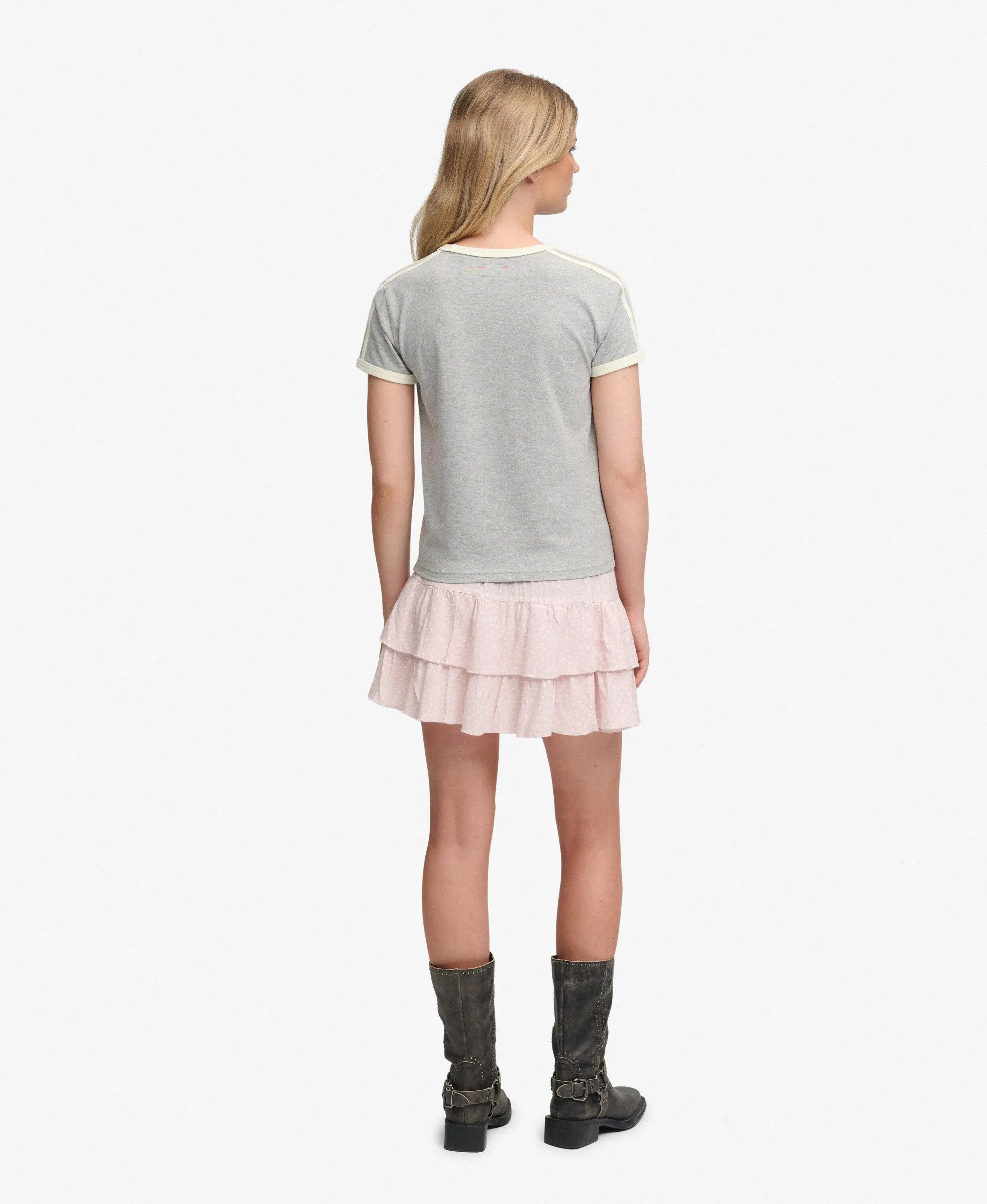superdry Saia mini às camadas estampada em viscose 6/7